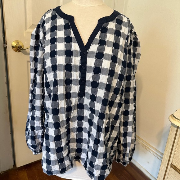 Kim rogers size 2X plaid blouse - Picture 1 of 4